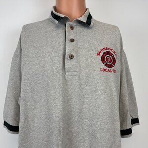Vintage 90s Woonsocket Fire Department Polo Shirt Mens Size XL Grey Rhode Island